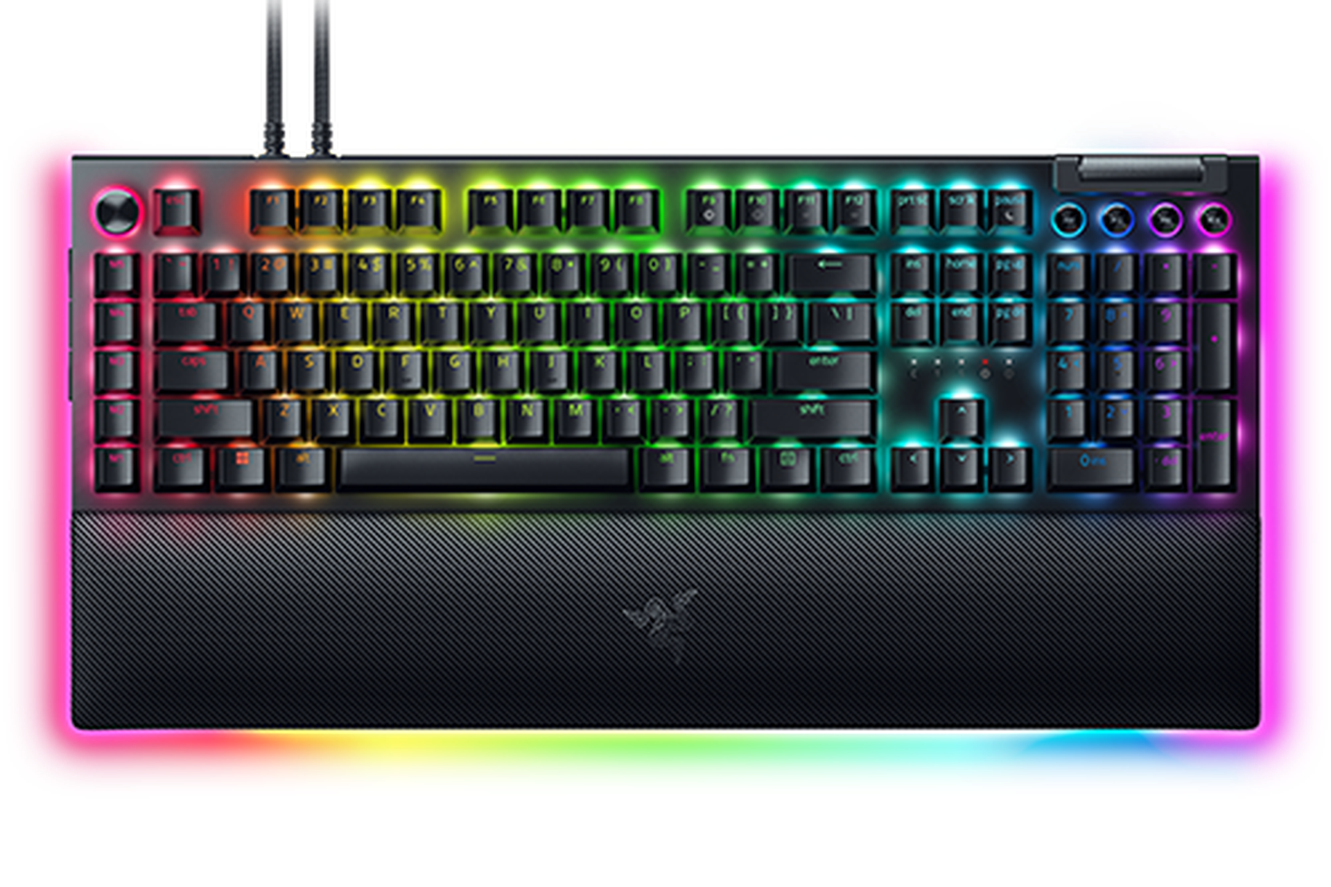 Teclado Razer BlackWidow V4 X vista superior con cable USB