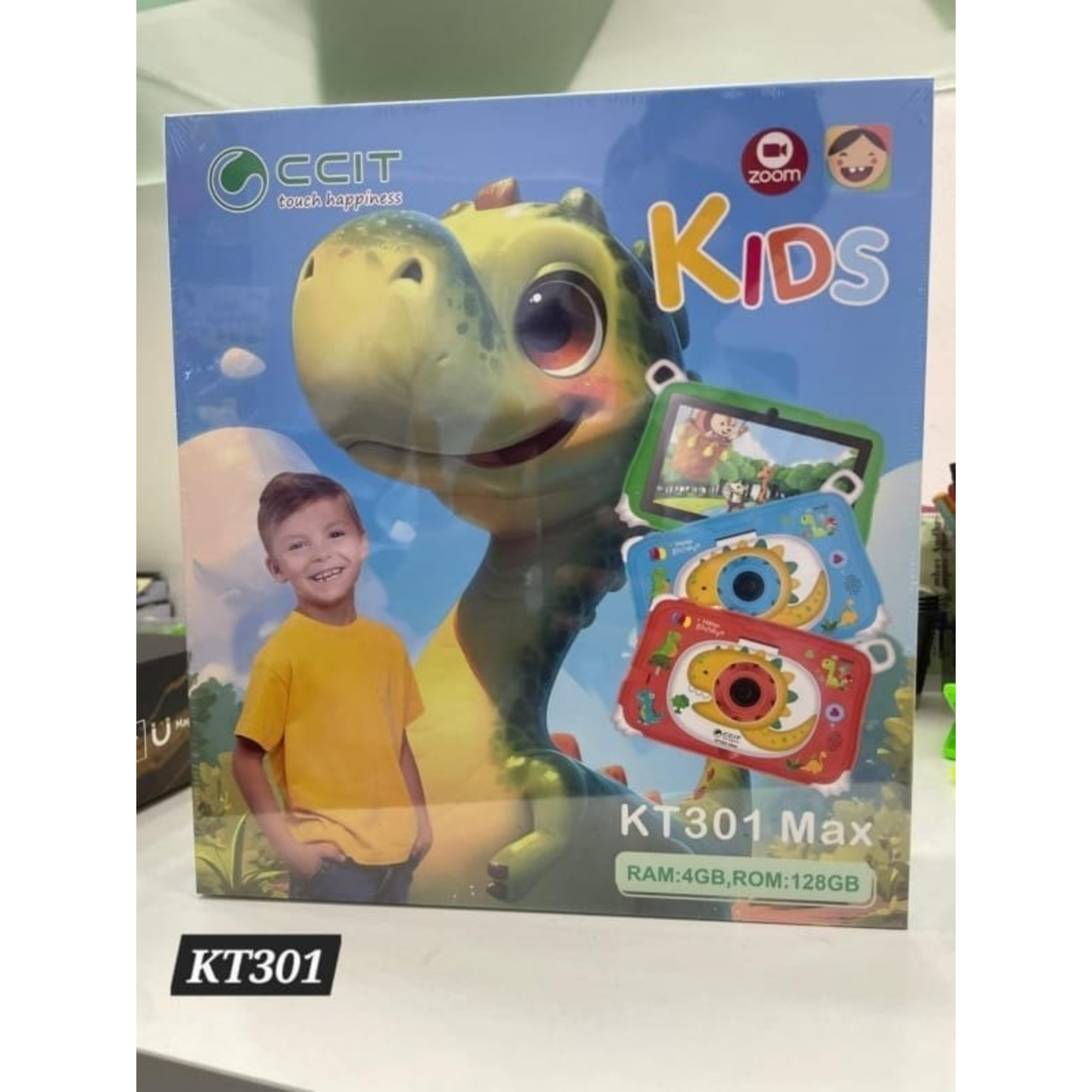 Tablet infantil CCIT KT301 MAX Dinosaurio Verde con apps educativas