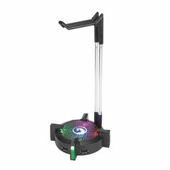 Estante Exhibidor Marvo HZ-04 con audífonos gaming y luz RGB