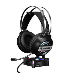 Soporte para audífonos Marvo HZ-04 con 4 puertos USB 3.0 en escritorio