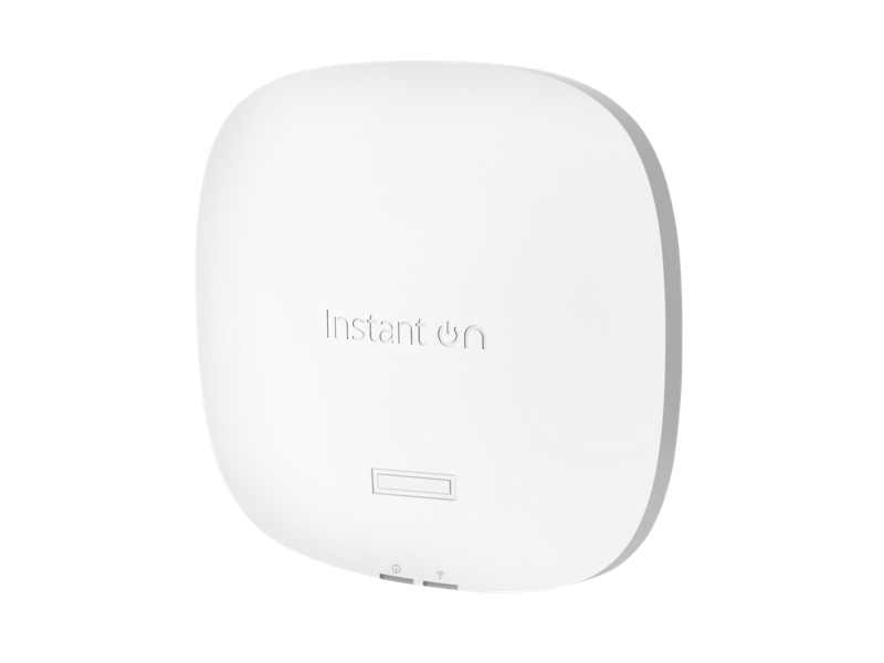 Vista frontal del Access Point Aruba Instant On AP25 con indicadores LED