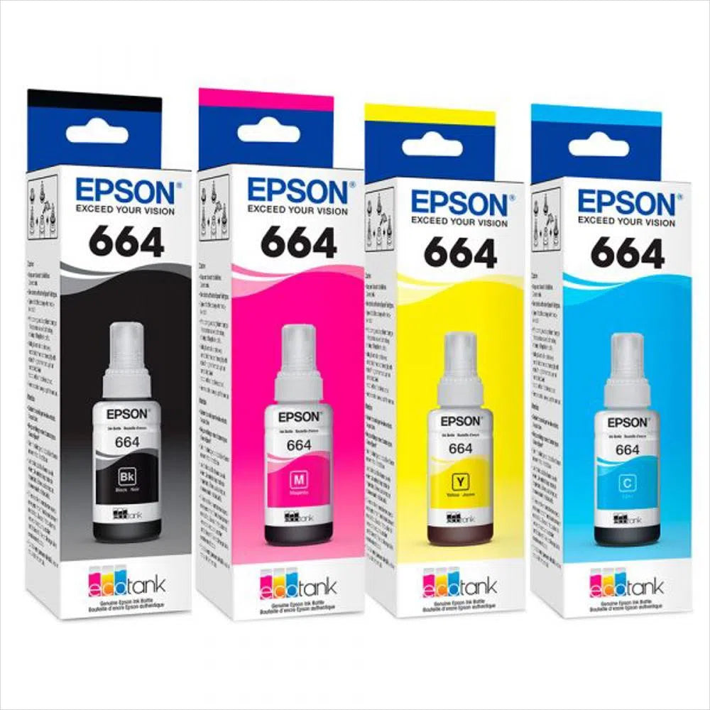 Botella de tinta negra Epson T664 con rendimiento de 4000 páginas