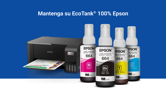 Botellas de tinta Epson T664520-4P en colores negro, cian, magenta y amarillo